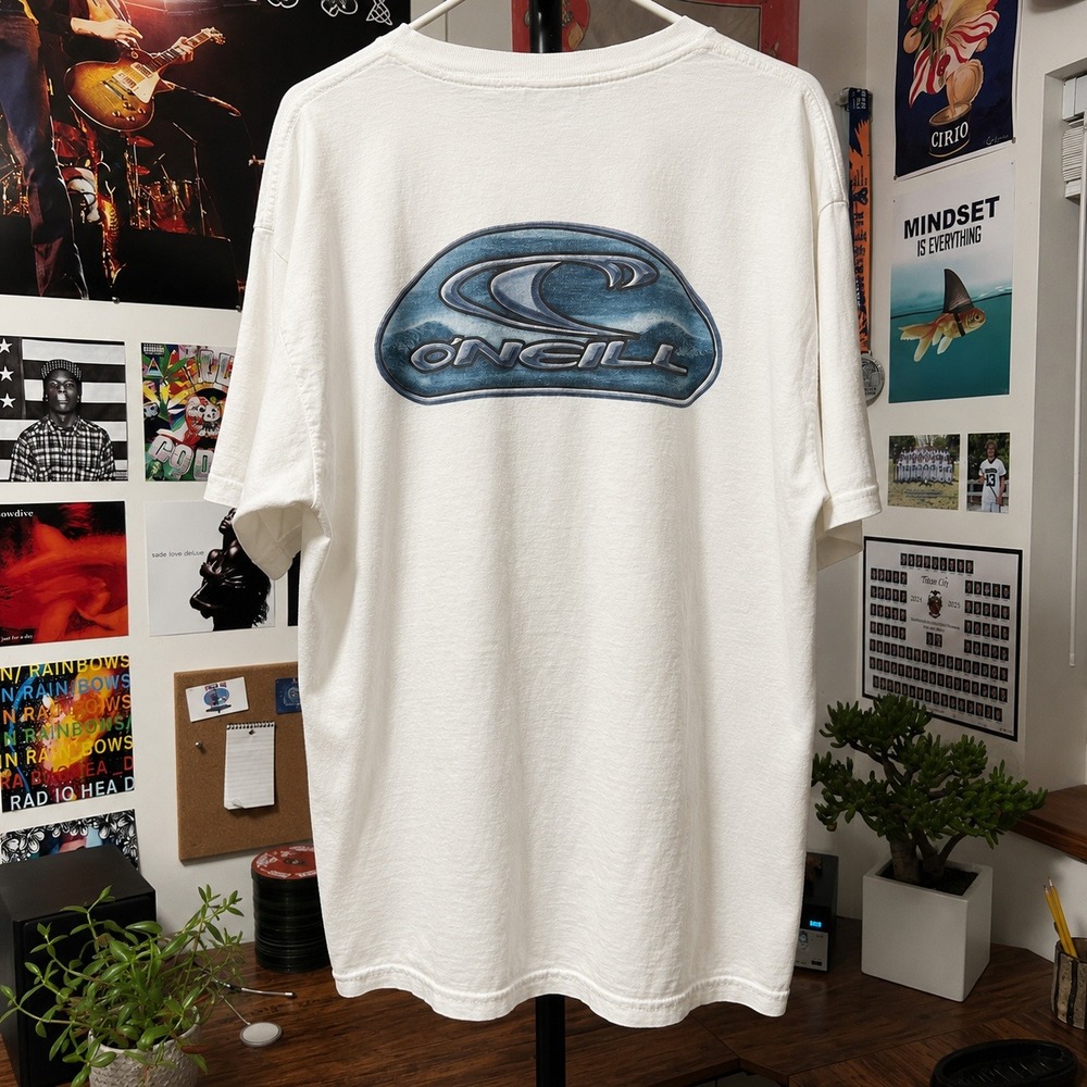 O'Neill Vintage T-Shirt XL White 90s Skater Surf Cotton Tee Large Logo